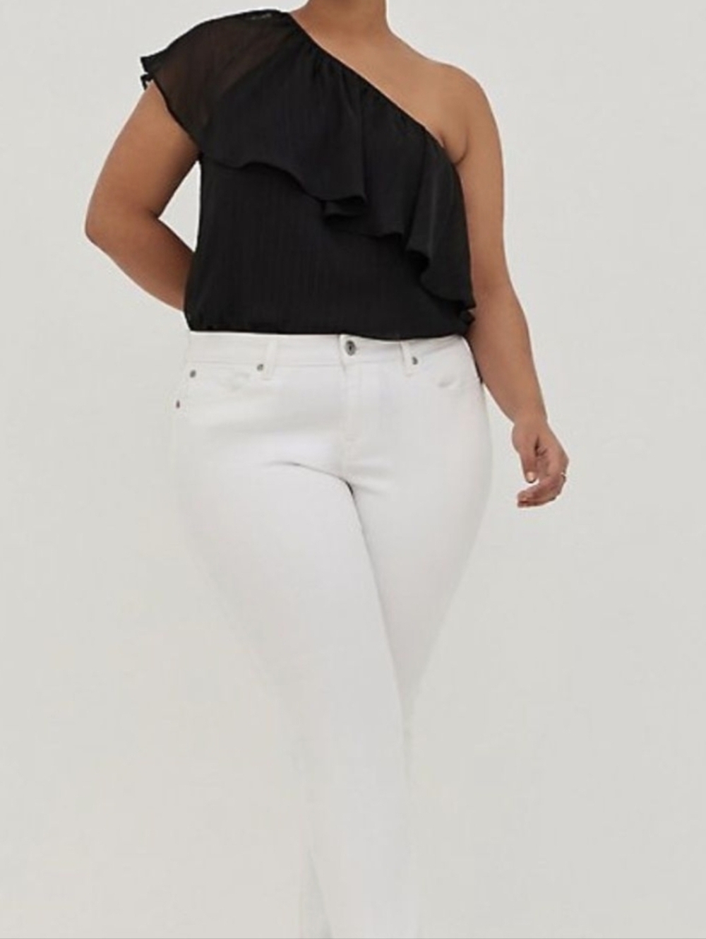 Torrid One-Shoulder Ruffle Women's Top - Picture 3 of 9